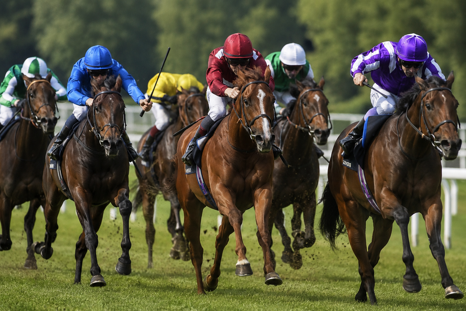 Course de galop de Pur-sang anglais sur un hippodrome