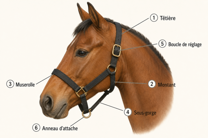 Le licol du cheval : parties et utilisation