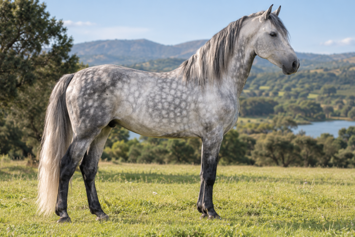 Le cheval gris, du poulain foncé au blanc