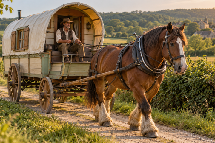 Voyager en roulotte avec un cheval : comment ça se passe ?